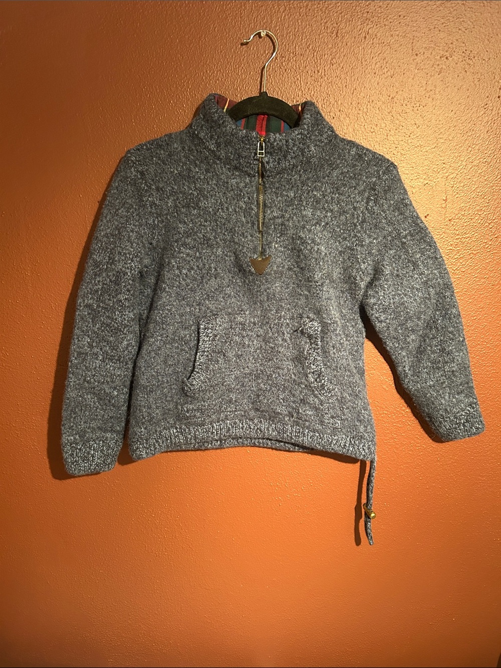 L.L. Bean Women’s Heather Gray Quarter-Zip  Lambswool